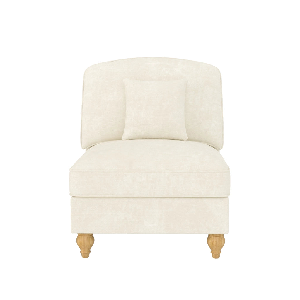 Divano in chenille bianco con rivestimento removibile e cuscino incluso