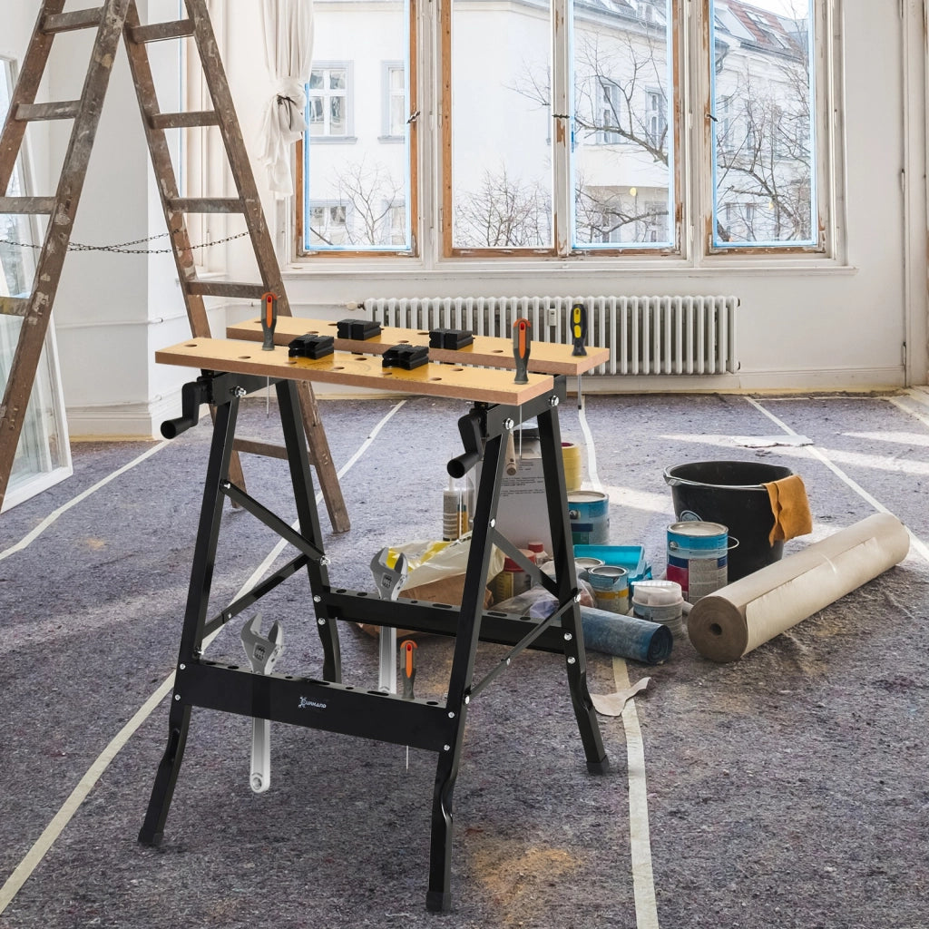 Tavolo da lavoro pieghevole portatile ¨C zephmum ¨C MDF ferro 56x62x75 cm nero