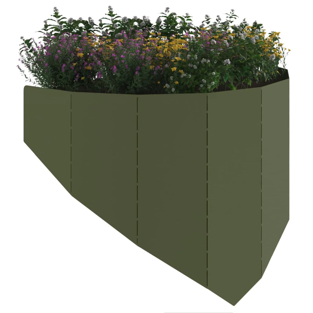 Bordura per Prato 100 x 45 cm Acciaio Verde Oliva 8008895