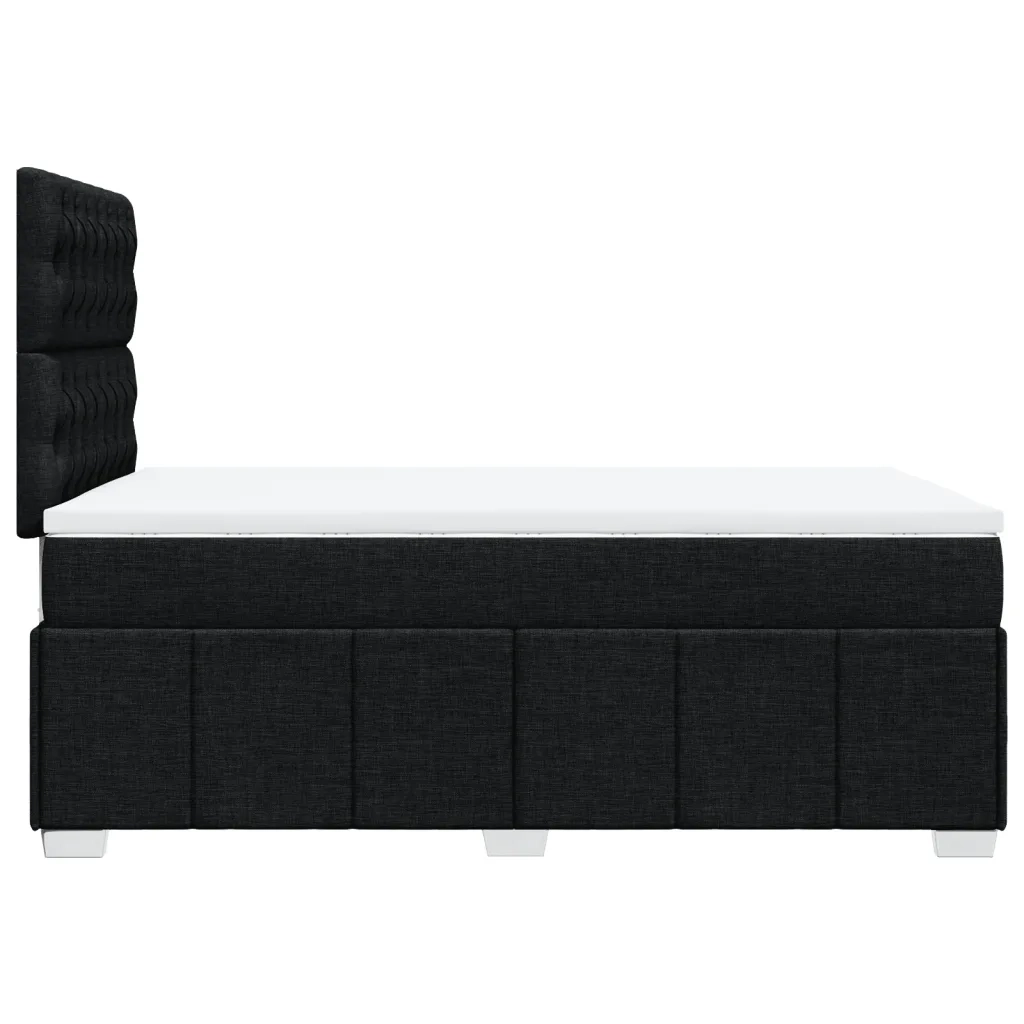 Giroletto a Molle con Materasso Nero 120x200 cm in Tessuto