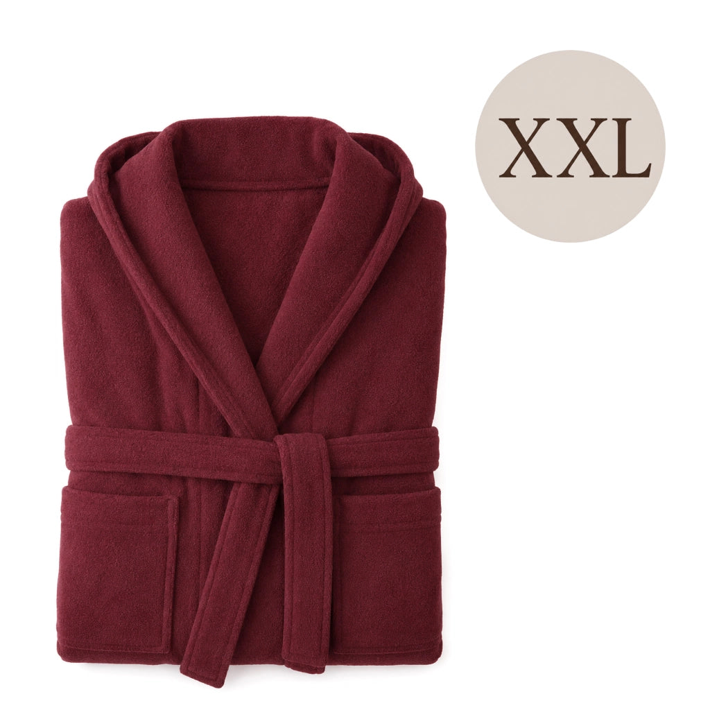 Satina, Accappatoio 100% Cotone con Cappuccio, Rosso Bordeaux
