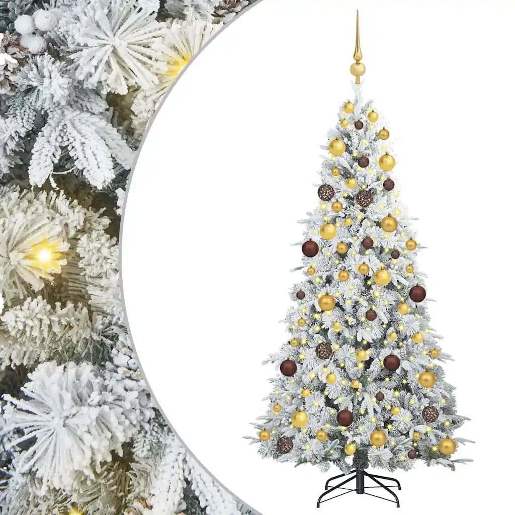 Albero di Natale Artificiale con Rami Pieghevoli Bianco 180 cm 3397481