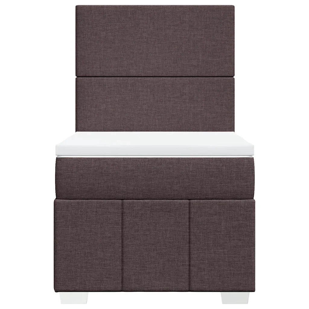 Giroletto a Molle con Materasso Marrone Scuro 90x200 cm Tessuto 3291547