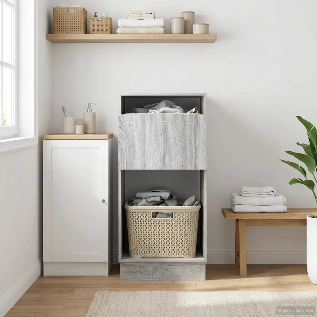Mobile da lavanderia con porta Grigio Sonoma Legno multistrato