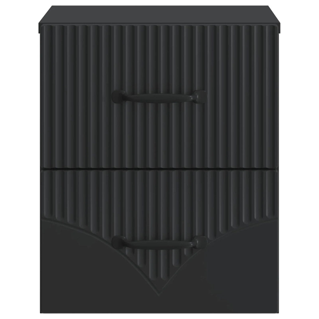 Mobiletto da notte a muro 2 pz Nero 34,5 x 33 x 40 cm 898978