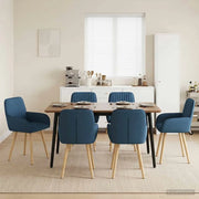 Sedie da pranzo 6 pcs Tessuto Blu 56,5 x 50 x 87,5 cm 3428208