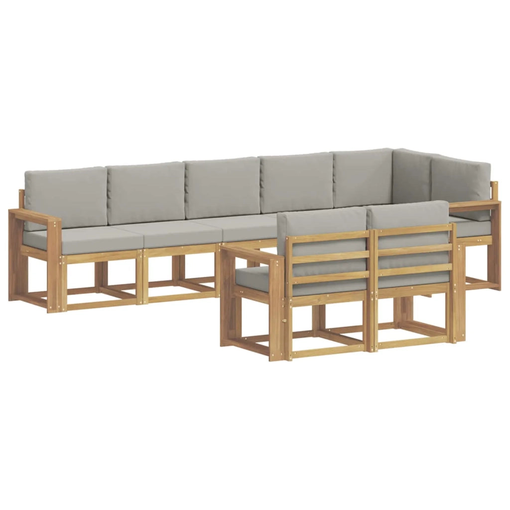 Set di divani da esterno 8 pcs Bianco e Grigio Chiaro 3387810