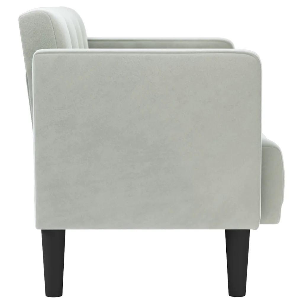 Divano Divanetto Grigio Chiaro 111 cm in Velluto 4100570