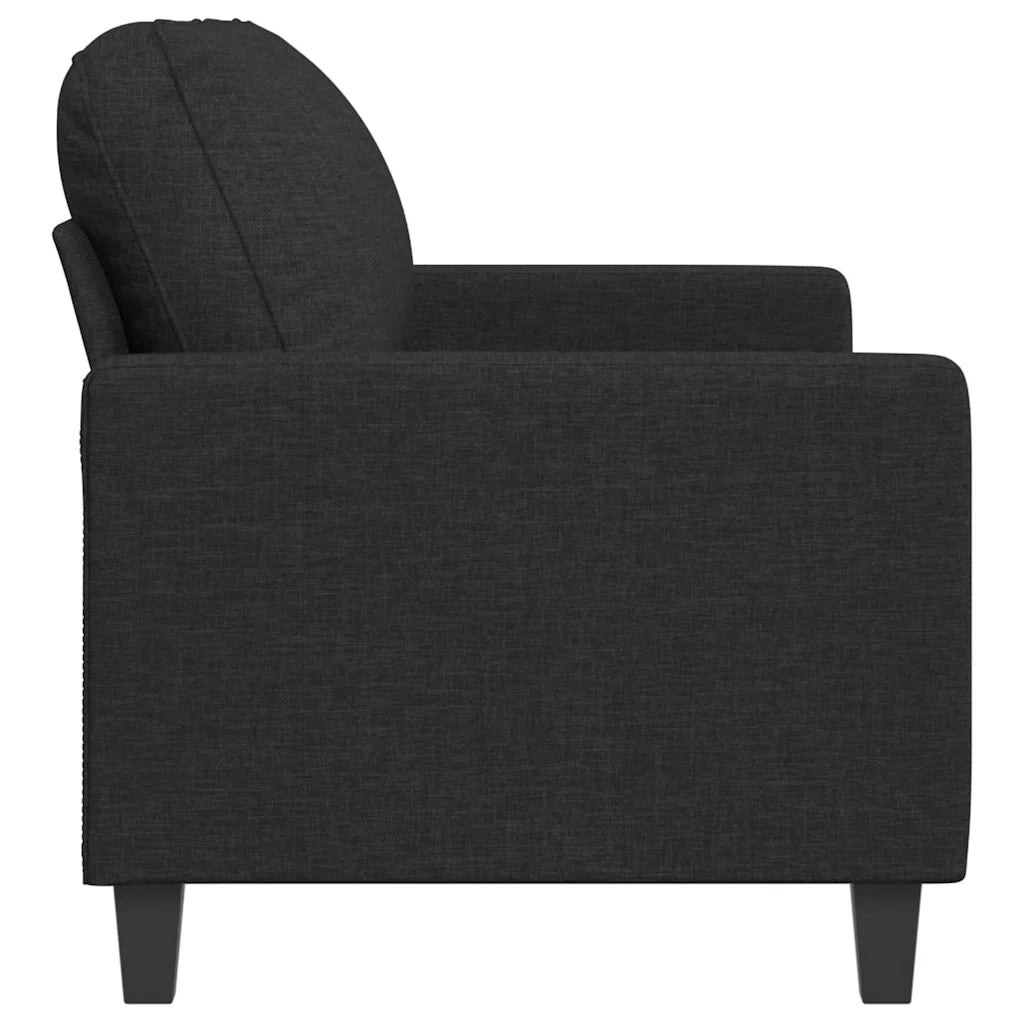 Divano a 2 Posti Nero 120 cm in Tessuto 359167