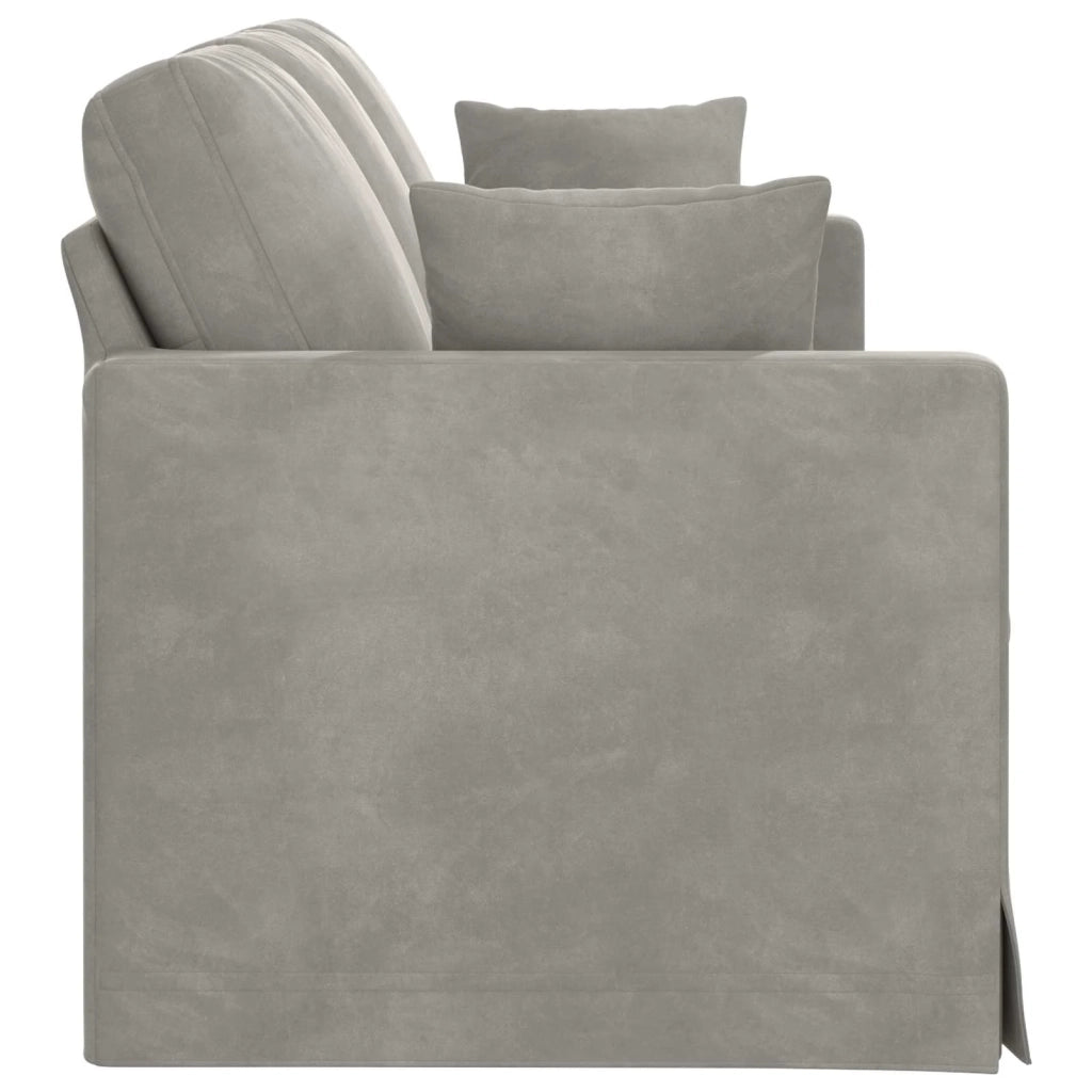Divano Grigio chiaro 198 x 78 x 80 cm Velluto