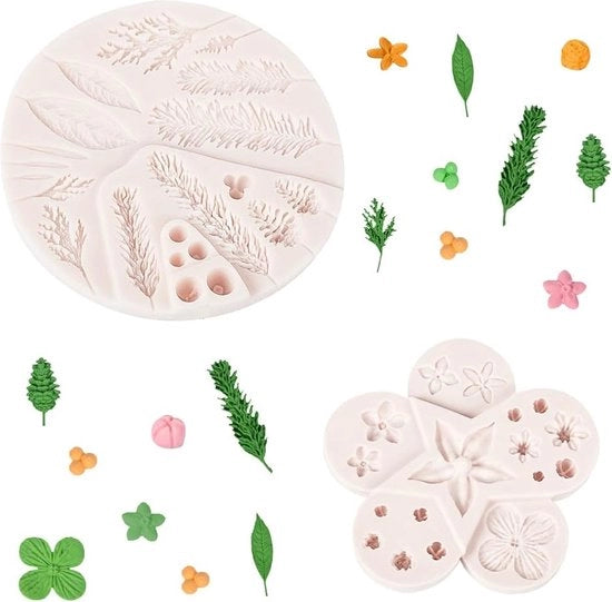 Set di 6 forme di silicone per praline in forma di cioccolato, 3D, diverse forme, silicone antiaderente, forma di fiore, forma per torta per la preparazione di cioccolatini (bianco)