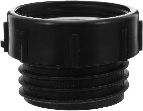 Adattatore per tappo cisterna - Adattatore per vite - Nero - Plastica - 60 mm vite fine e grozza - Idoneo per acqua potabile - 6 x 6 x 4 cm