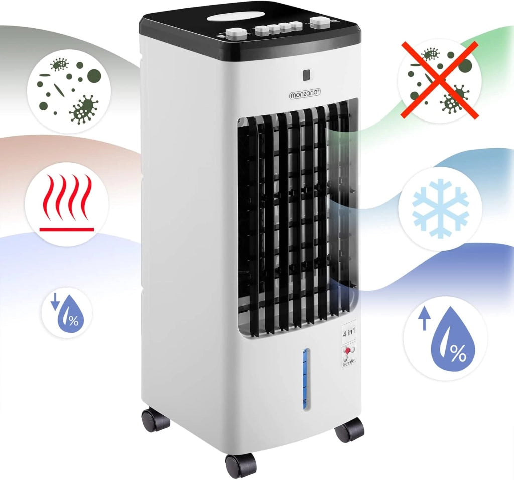 Condizionatore Portatile 4in1 60W 330m³/h 3,5 litri 4 Ghiaccioli Ventilatore Ionizzatore