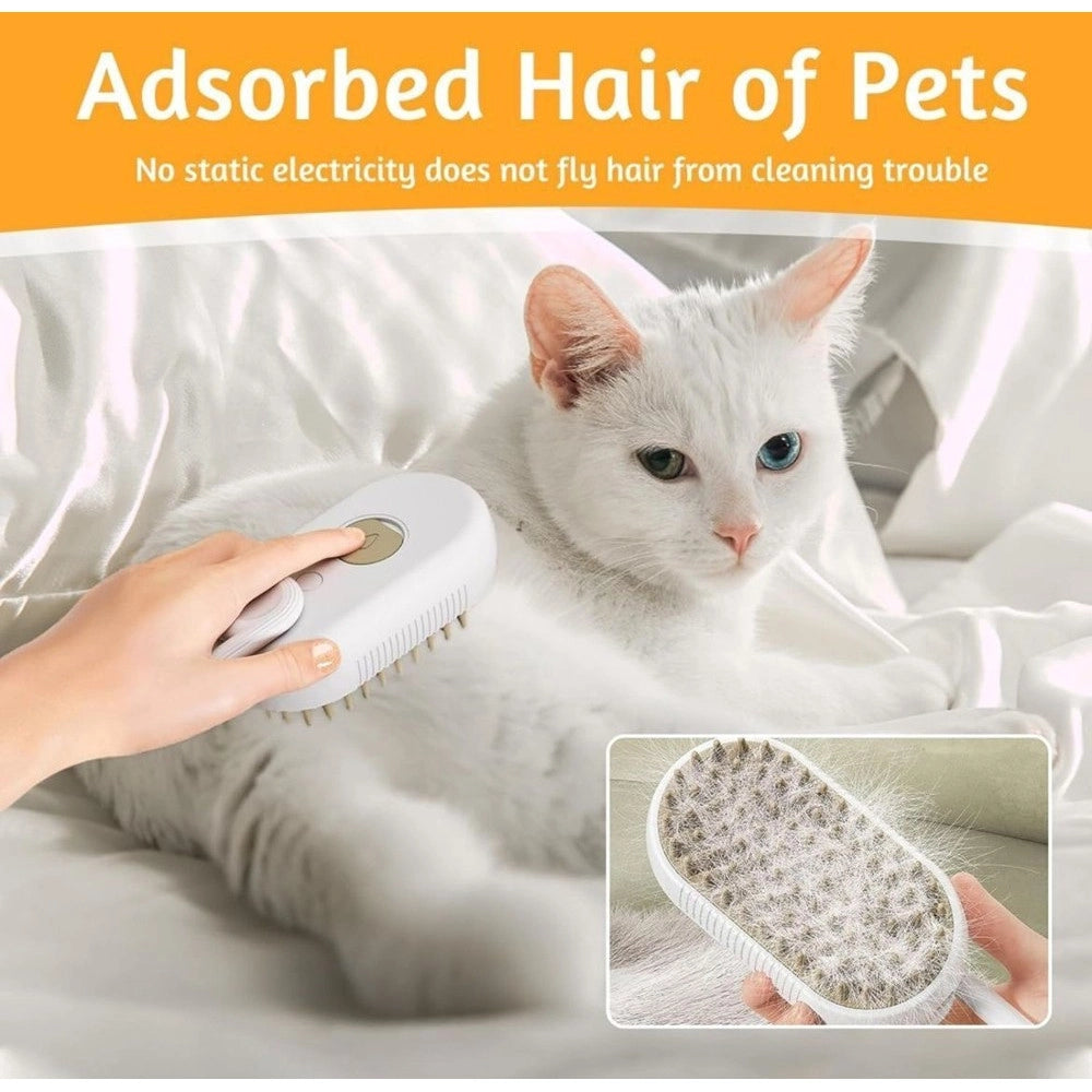 Trade Shop - Spazzola A Vapore Per Gatti Cani Elimina Pelo Morto Sottopelo Cavo Usb -