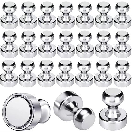 Magnetici forti a neodimio, 18 set di magneti cilindrici, piccoli magneti metallici, punte adesive Adatti per lavagne magnetiche e frigoriferi (12 x 16 mm)