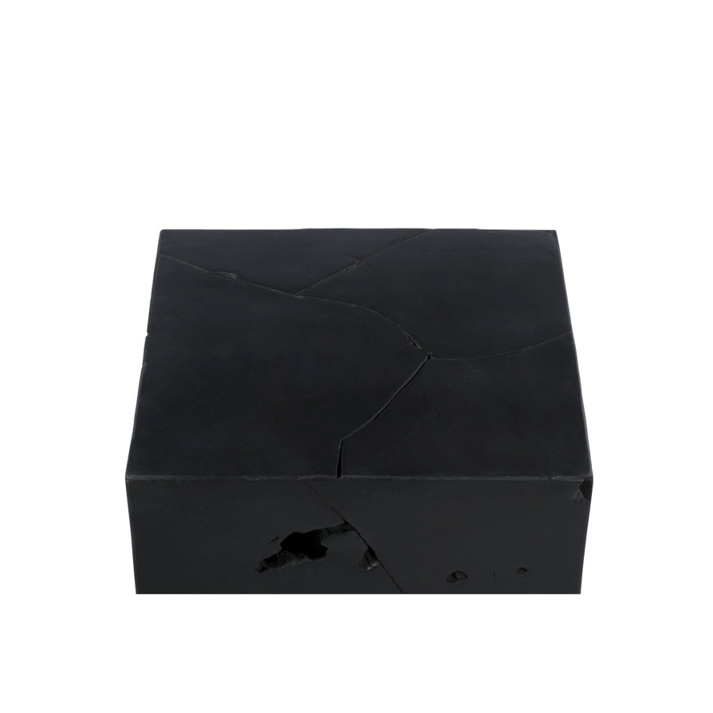 Tavolino cubo Radix in legno di teak nero