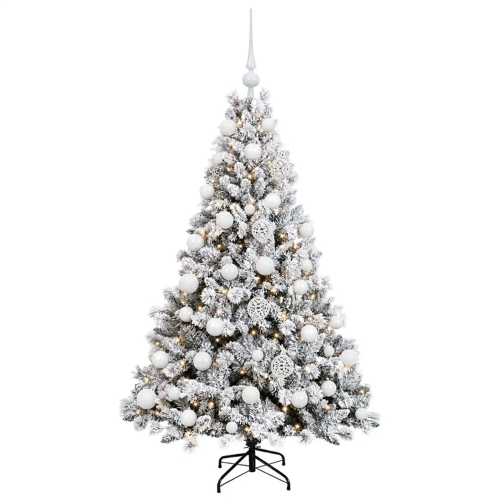 Albero di Natale Artificiale con Palline 120 cm 150 LED 3466059