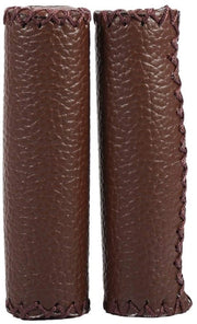 Manubri per bicicletta in pelle sintetica - Nero - 1 coppia - Diametro 3,3 cm - Lunghezza 12,5 cm - Peso 35,48 g