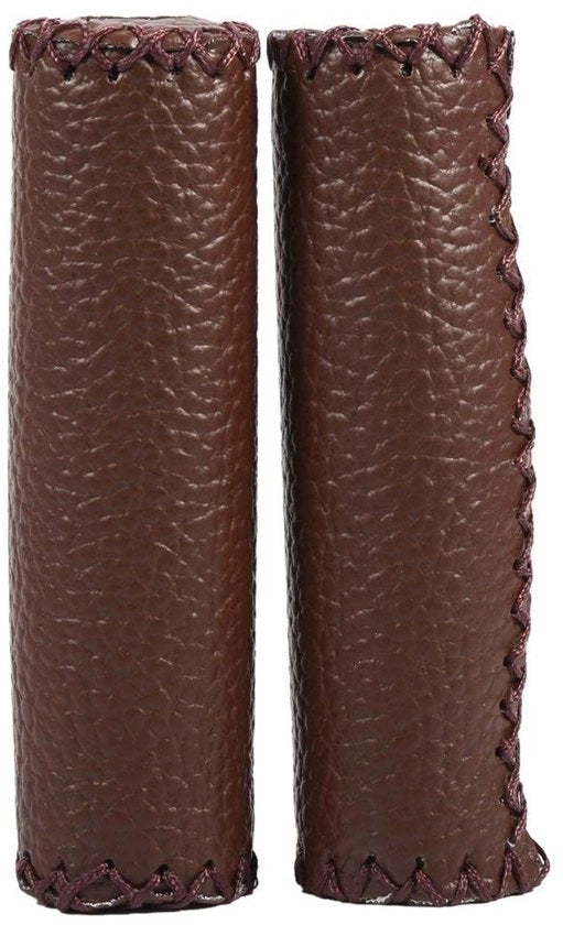 Manubri per bicicletta in pelle sintetica - Nero - 1 coppia - Diametro 3,3 cm - Lunghezza 12,5 cm - Peso 35,48 g