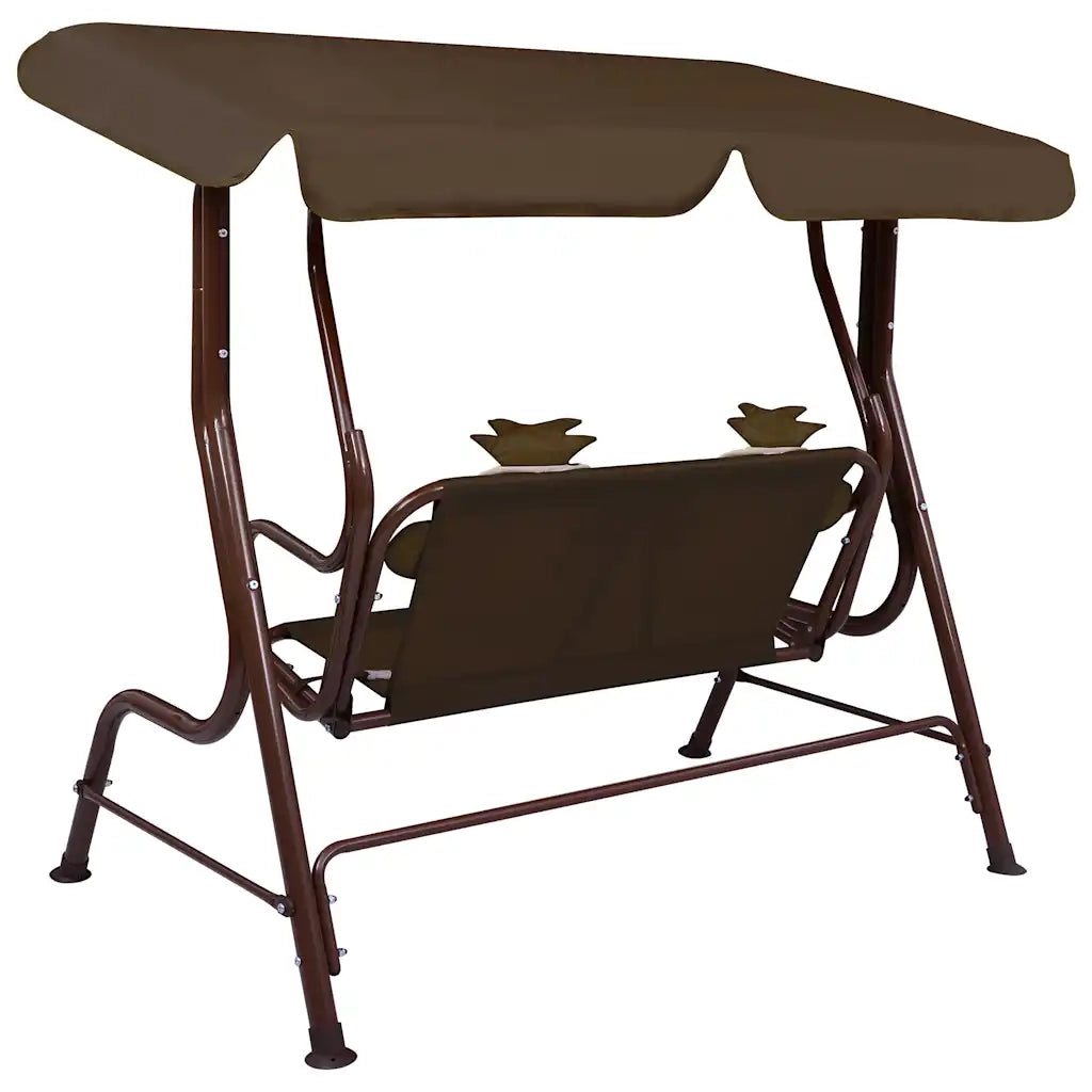 Dondolo a Panchina per Bambini Marrone 115x75x110 cm in Tessuto 48097