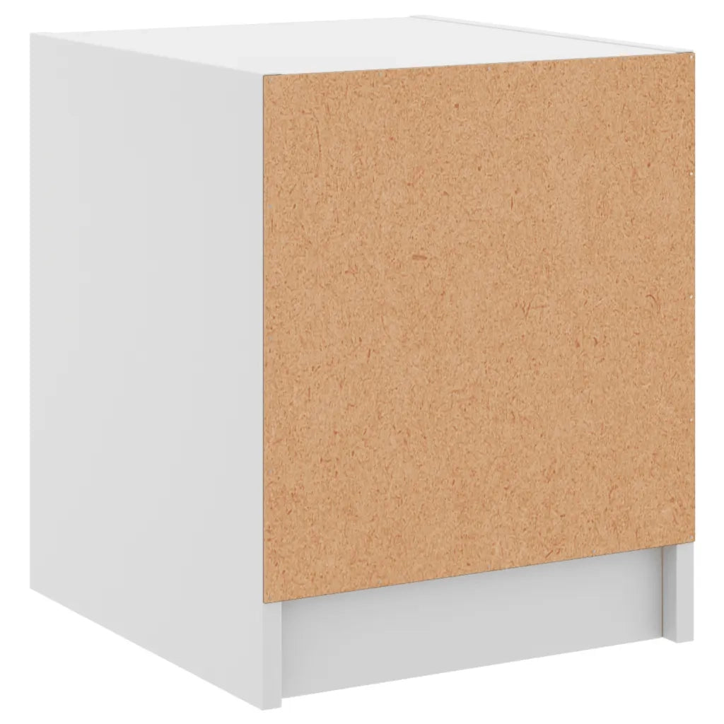 Comodino con Anta in Vetro Bianco 35x37x42 cm 836343