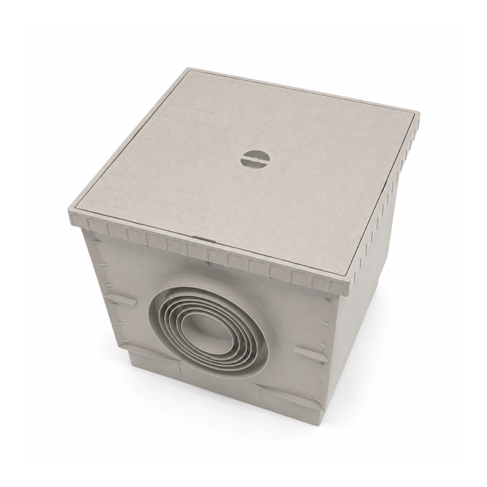 Fortunato pozzetto grigio per acqua piovana 400x400 mm con chiusino
