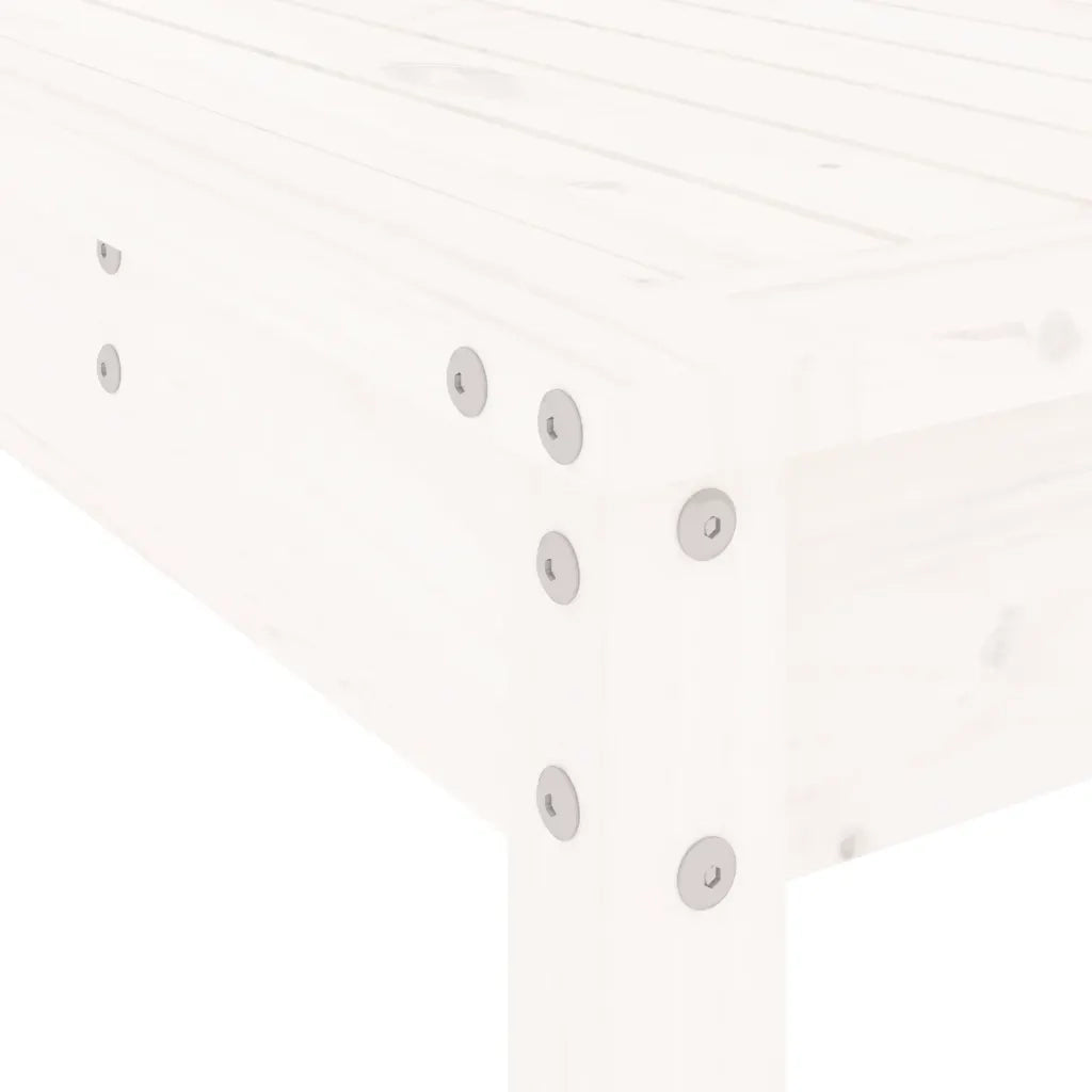 Set Bar da Giardino 3 pz Bianco in Legno Massello di Pino 3157794