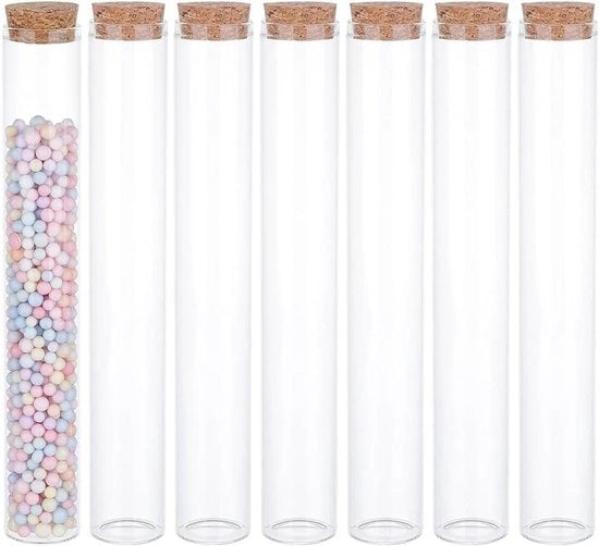 Set di 10 tubi di prova in vetro da 110 ml con chiusura a vite per regali di festa, caramelle, spezie, perle