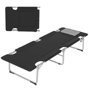Letto Pieghevole Camping con Cuscino ¨C zephmum ¨C Nero 183x66x33 cm