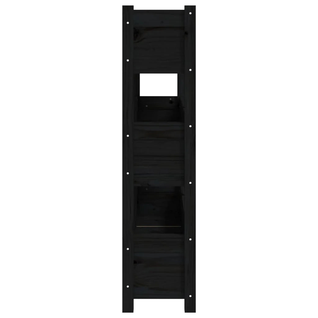 Fioriera rialzata per piante e fiori terrazza giardino 112 x 25 x 104,5 cm legno massello di pino nero 02_0037397