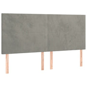 Testiera | Testata Grigio Chiaro 180x5x118/128 cm Velluto