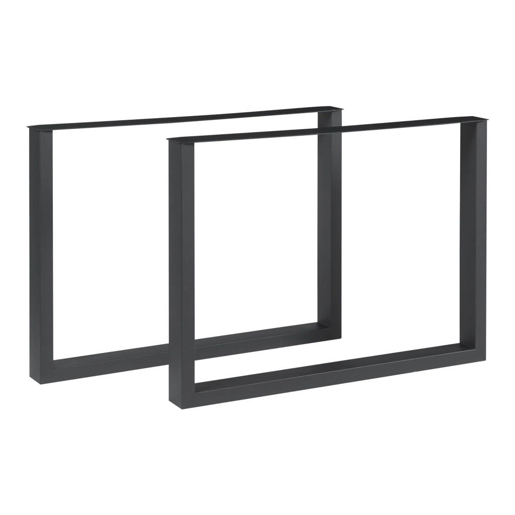 Set di 2 gambe per tavolo da arredamento moderno design originale 72 x 100 cm acciaio nero 03_0009680