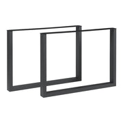 Set di 2 gambe per tavolo da arredamento moderno design originale 72 x 100 cm acciaio nero 03_0009680
