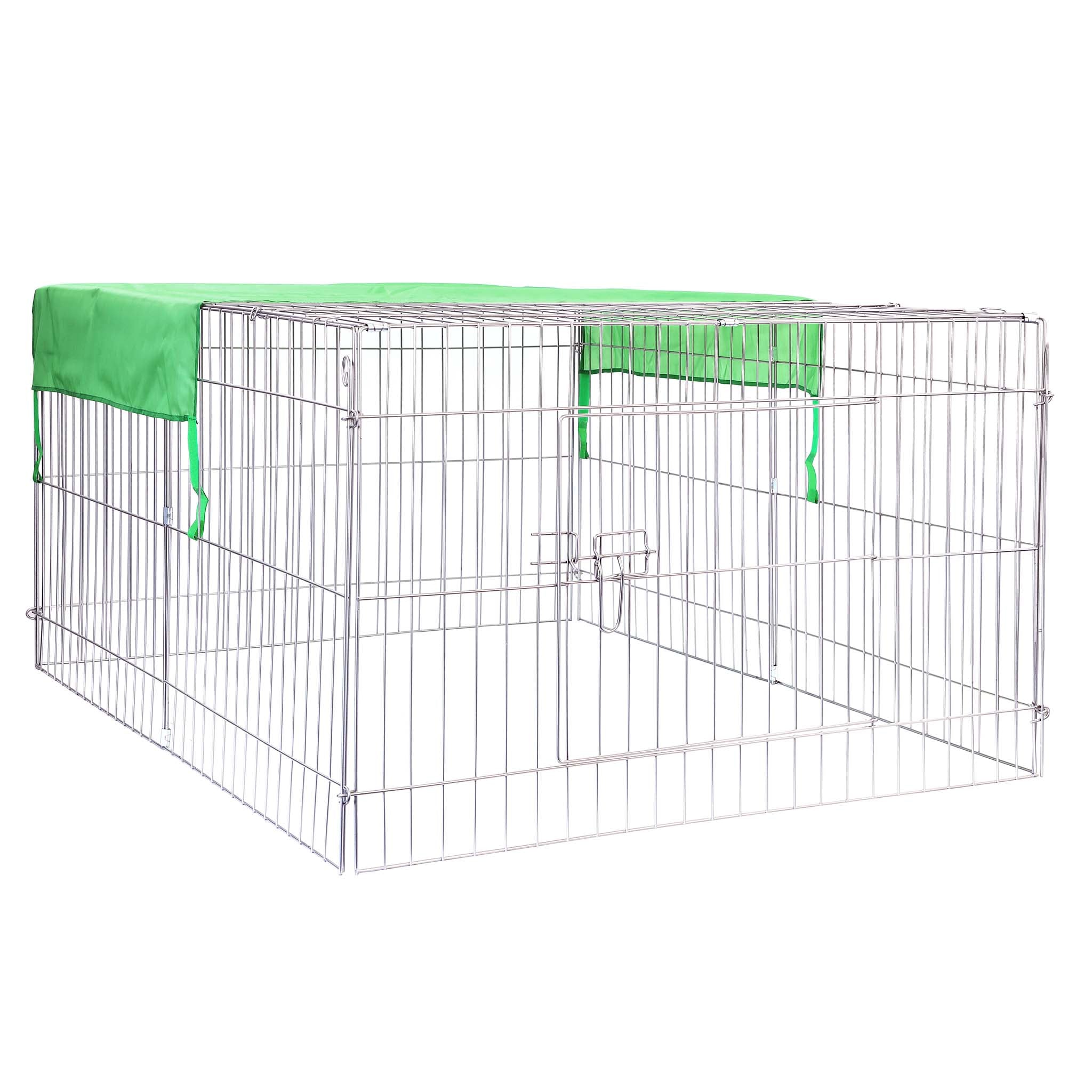 Recinto per piccoli animali 122 x 95 x 58 cm con telo parasole recinzione per conigli e lepri
