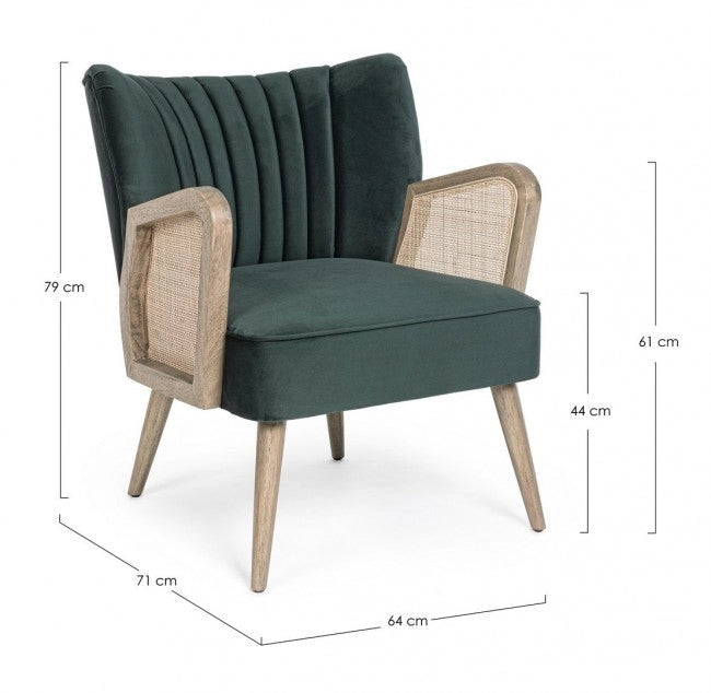 Poltrona Virna Verde in Legno