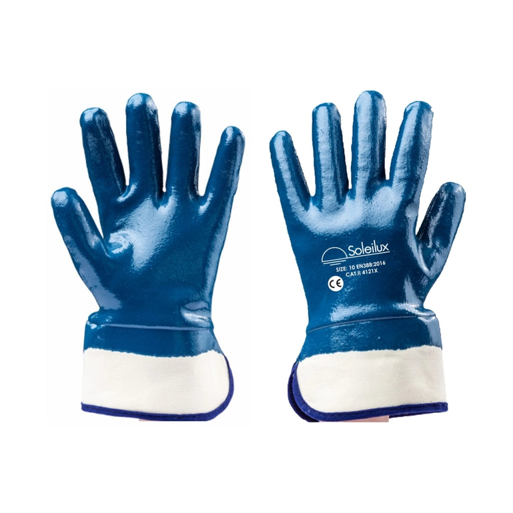 12x Paia Guanti da Lavoro NBR Blu Tutto Spalmato Taglia 10 – DPI CAT. II EN 388:2016 – Guanti Professionali