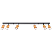 Lampada moderna in acciaio tubolare WINX Bittersweet Shimmer a 6 luci, colore nero rame