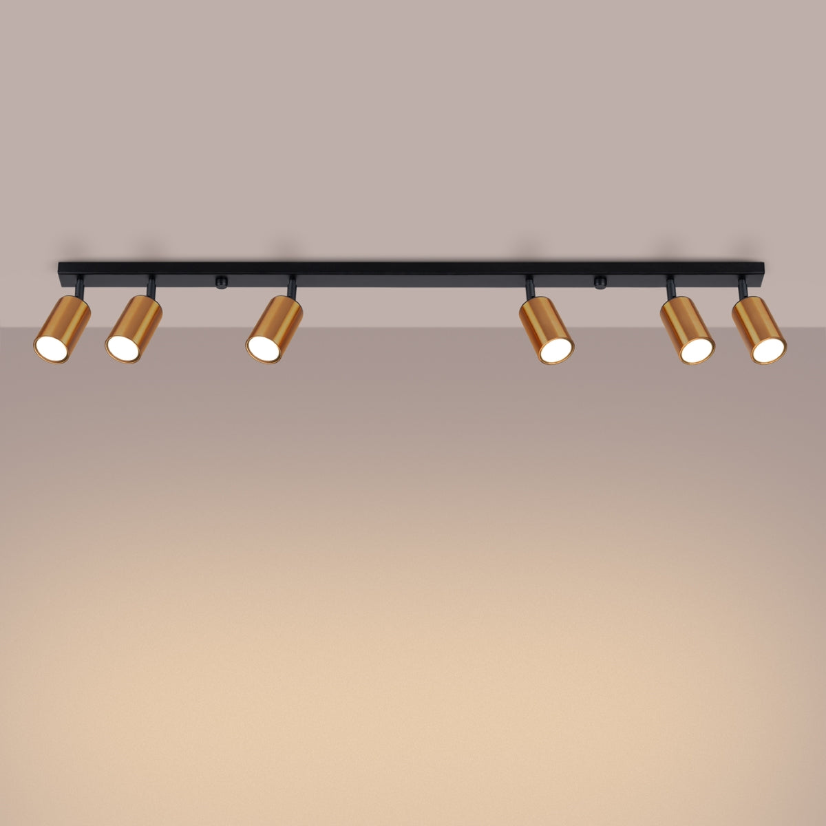 Lampada moderna in acciaio tubolare WINX Bittersweet Shimmer a 6 luci, colore nero rame