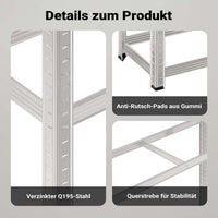 Scaffale portagomme fino a 795 kg 180x120x40cm per 8 pneumatici Per officina gommista