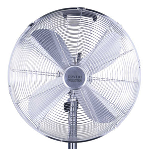 Ventilatore Colonna Piantana Acciaio Inox 50W 40cm 3 Velocita Regolabile Cromo