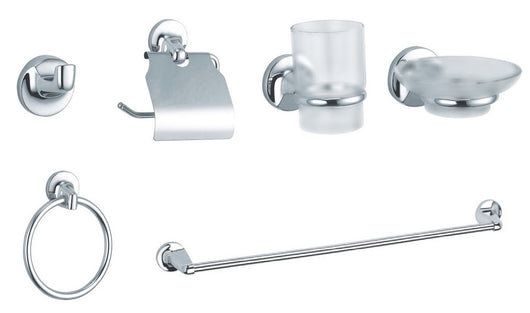 serie bagno pz.6 cromo "tondo'" cod:ferx.13807