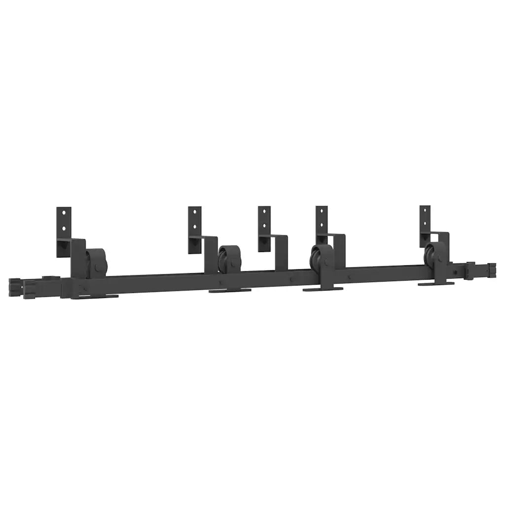 Kit di Binari per Porte Scorrevoli 152,5 cm Acciaio Nero 3295731