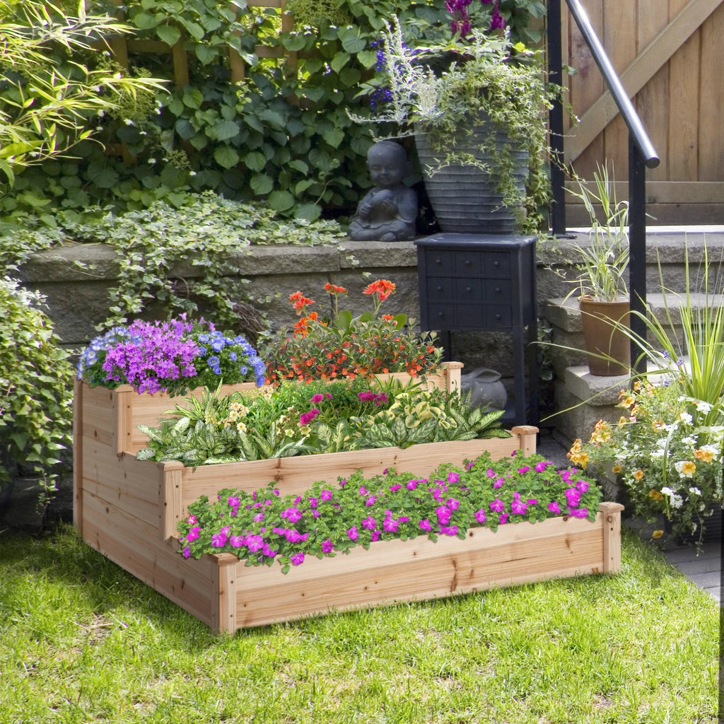 Hochbeet Giardino 3 Livelli in Legno ¨C zephmum ¨C 120x120x56 cm