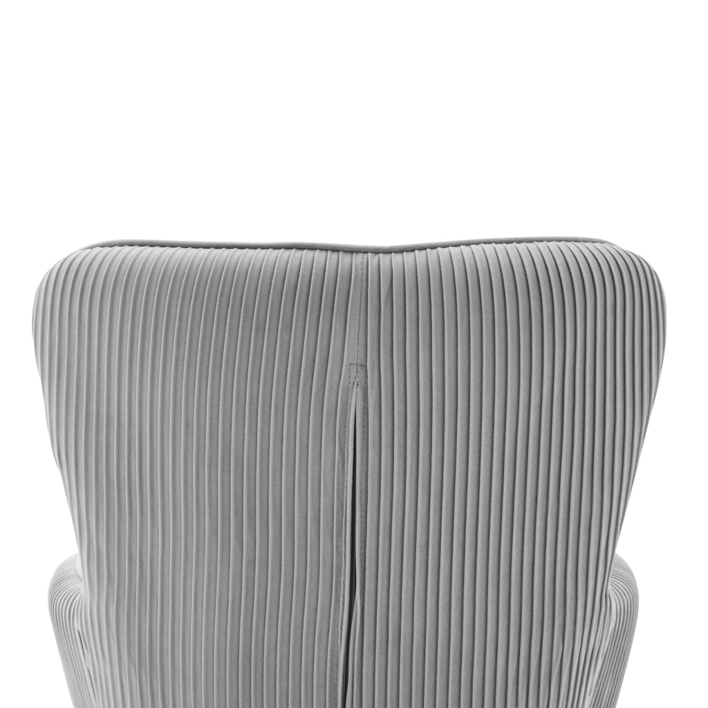 Set di 2 sedie da pranzo in velluto grigio con braccioli e gambe in metallo