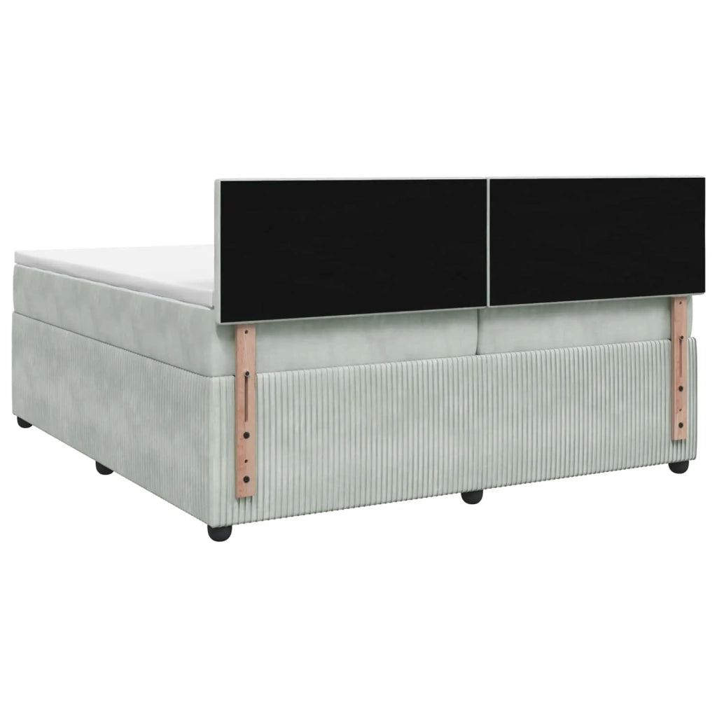 Letto box spring con materasso Grigio Chiaro 200 x 200 cm 3451739