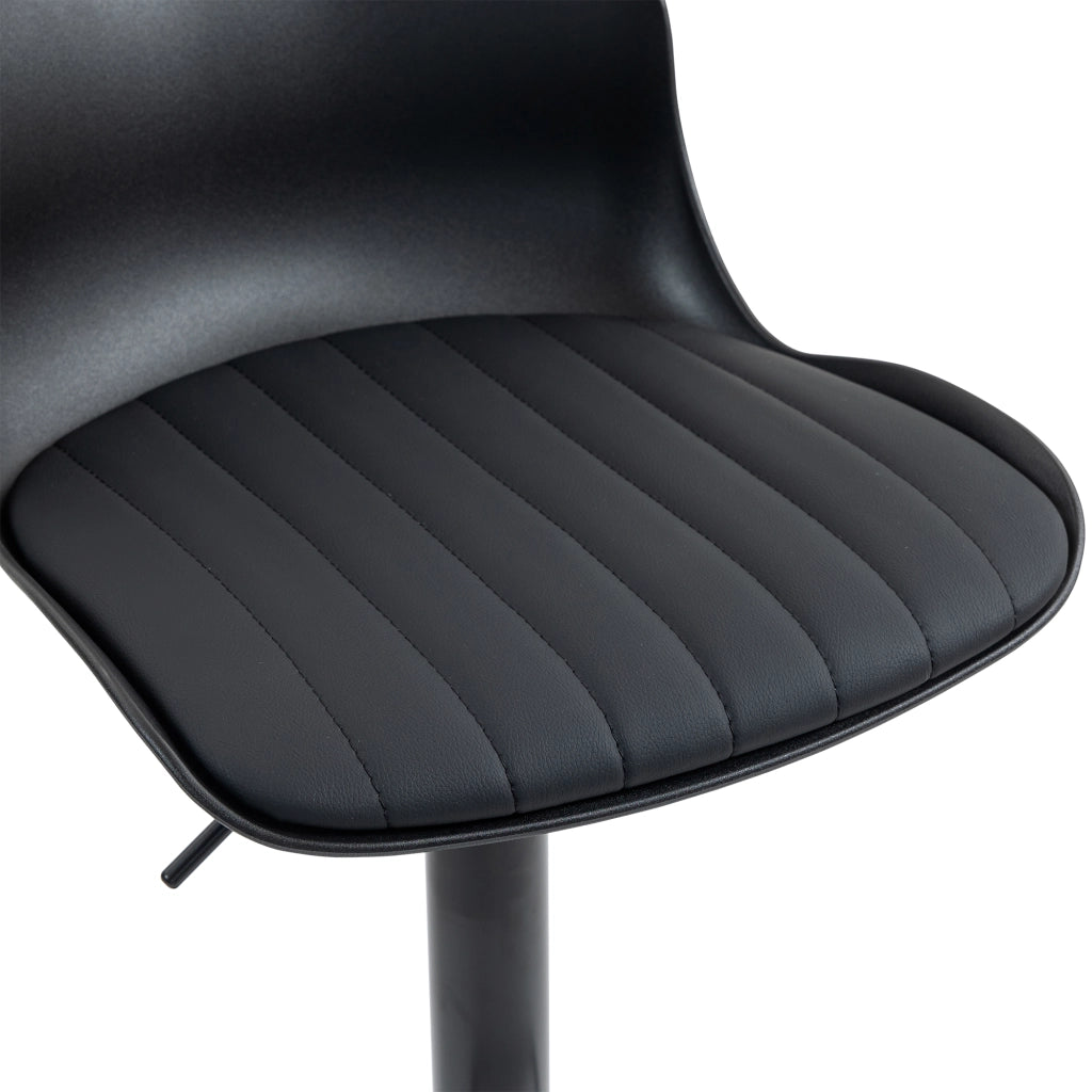 Sgabelli da bar set da 2 girevoli con altezza regolabile schienale ergonomico seduta imbottita in metallo nero