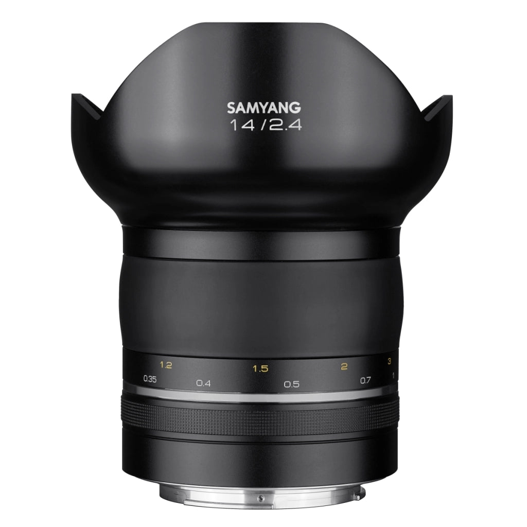 SAMYANG XP 14mm F2.4 Nikon F - obiettivo ultragrandangolare manuale, lunghezza focale fissa 14 per fotocamere full frame e APS-C con attacco F, ideale per architettura e fotografia notturna nero
