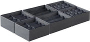 Set di 6 organizzatori di cassetto, compatibile con armadio a cassetti PAX 100×58 cm, scatole pieghevoli per capi bambino, calze, reggiseni e intimo, grigio