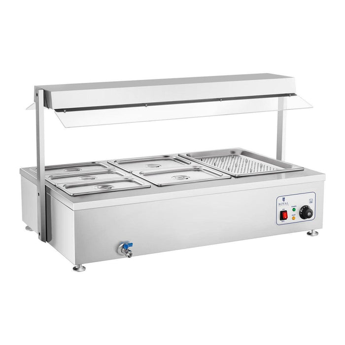 Bagnomaria 2900 watt 6 bacinelle GN - con vano carne e rubinetto di scarico 14_0000562
