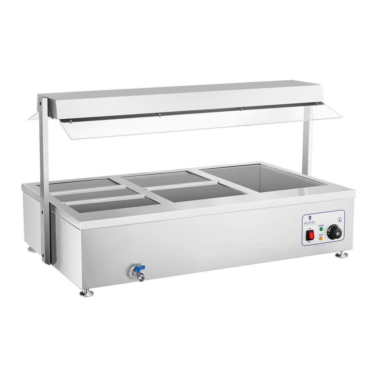 Bagnomaria 2900 watt 6 bacinelle GN - con vano carne e rubinetto di scarico 14_0000562